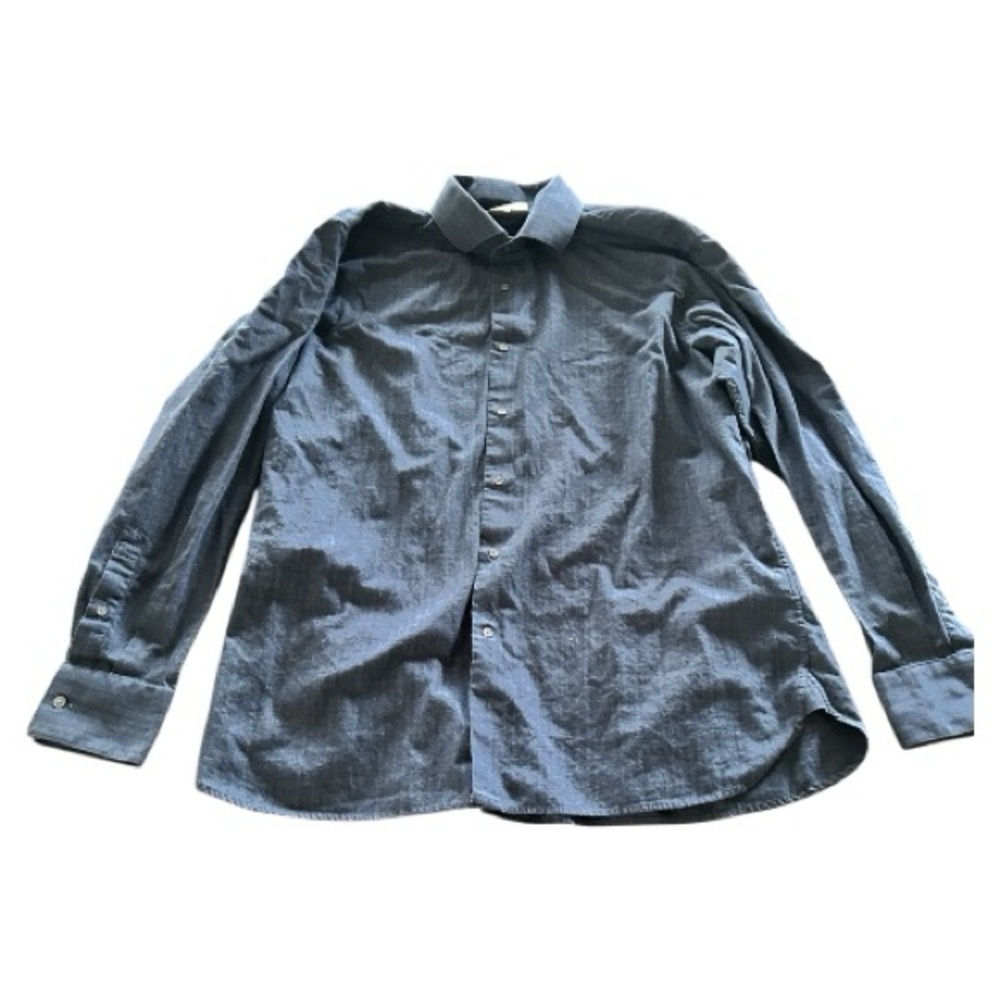 Ted Baker Endurance navy textured button down dress shirt